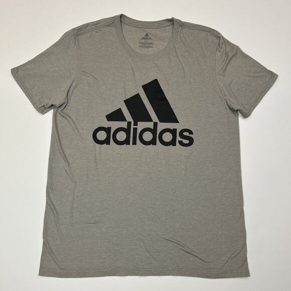 Adidas Shirt Mens Size Large Go To Performance Tee Gray Logo Activwear - Picture 1 of 11